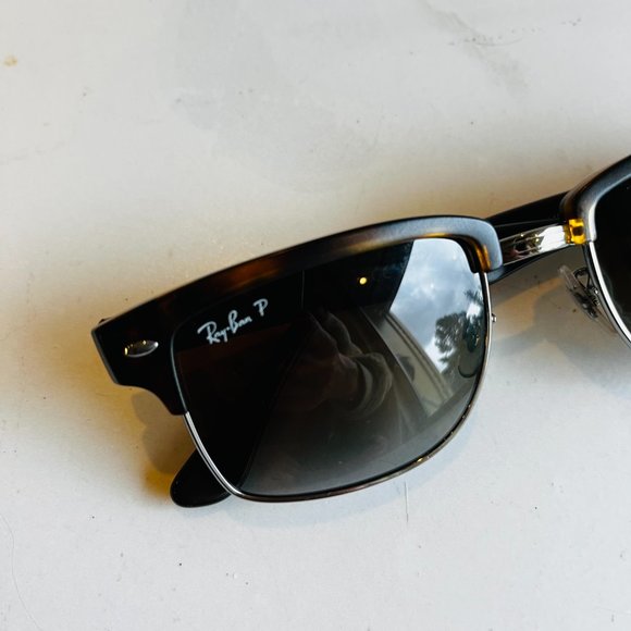 Ray-Ban Black and Silver Clubmaster Sunglasses main image 4